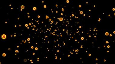 Çapraz kontrol simgesi simgesi simgesinin canlandırılmış parçacığı ve siyah arkaplan üzerindeki geri çevirme işaret düğmesi üzerinde yanlış veya yanlış sembol, hareket grafiği.