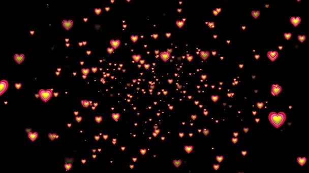 Partícula Animada San Valentín Concepto Amor Corazón Efecto Vídeos Sobre — Vídeos de Stock