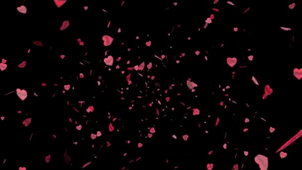 Animierte Partikel Des Valentine Konzepts Love Heart Effect Videos Auf — Stockvideo