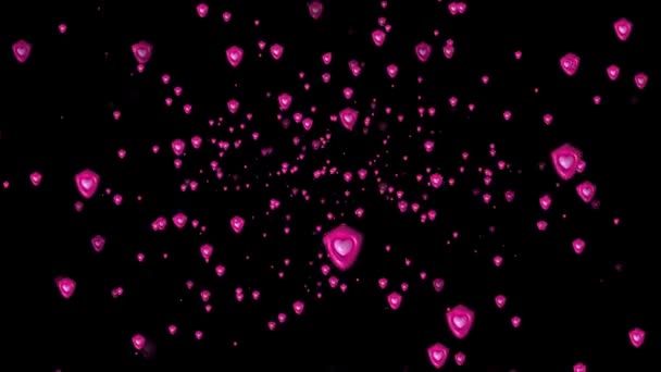Partícula Animada San Valentín Concepto Amor Corazón Efecto Vídeos Sobre — Vídeos de Stock