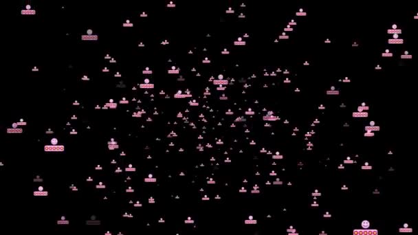 Iyi Hizmet Derecesi Için Değerlendirme Yıldızlarının Animasyon Parçacıkları Siyah Arkaplan — Stok video