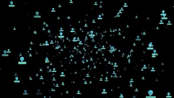 Iyi Hizmet Derecesi Için Değerlendirme Yıldızlarının Animasyon Parçacıkları Siyah Arkaplan — Stok video