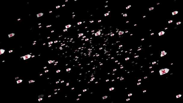 Κινούμενο Σωματίδιο Του Κουμπιού Εικονίδιο Σταυρό Σήμα Ελέγχου Και Κανένα — Αρχείο Βίντεο