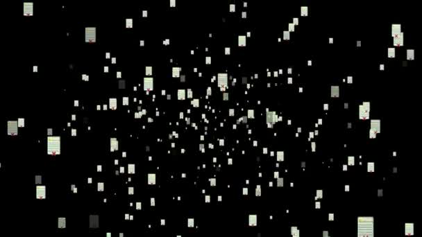 Çapraz Kontrol Simgesi Simgesi Simgesinin Canlandırılmış Parçacığı Siyah Arkaplan Üzerindeki — Stok video
