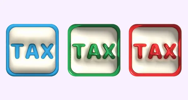Illustratieknop Pictogram Tekst Tax — Stockfoto
