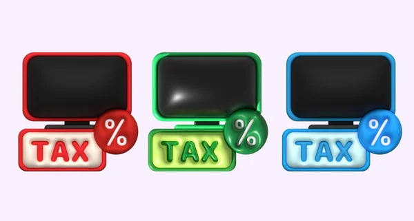 Illustration Steuern Und Finanztransaktionen Überall Computer Durchführen — Stockfoto