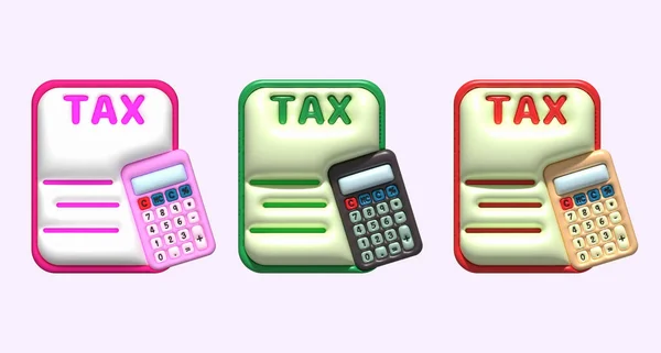 Ilustrace Kalkulačka Vypočítá Daňová Data — Stock fotografie