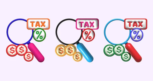 Ilustrace Hledat Daňové Finanční Informace — Stock fotografie