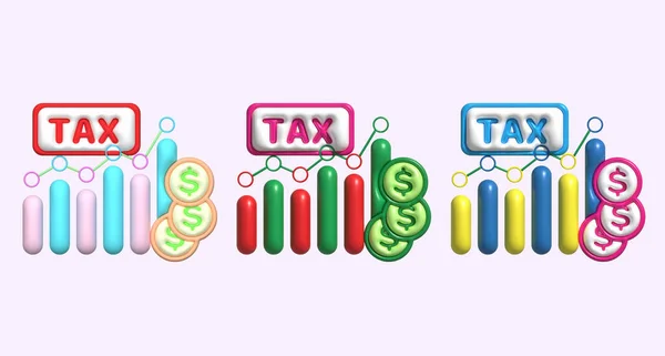 Illustration Steuer Und Finanzeinkommensdiagramm Steuern Zahlen — Stockfoto