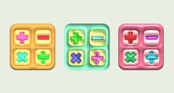 Calculator symbol icon 3D illustration