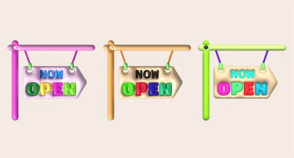 3d business opening hours icon shop e-commerce illustration