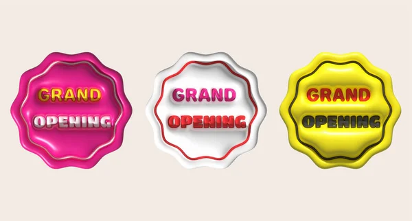 3d business grand opening hours icon shop e-commerce illustration