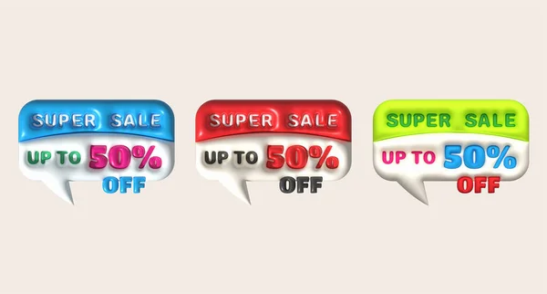 3d illustration Sale banner design,Shopping deal offer discount,Super sale up to 50 percentage off.