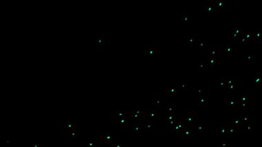 Yanan mavi kıvılcımlar dikişsiz döngüden yükselir, Siyah zemin üzerinde ateş parçacıkları 