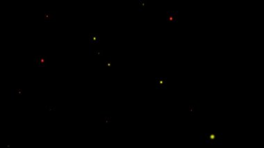 Yanan kırmızı kıvılcımlar dikişsiz döngüden yükselir, Siyah zemin üzerinde ateş parçacıkları