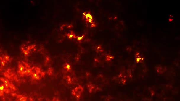 Feuerwolken Rauch Mit Orangeroter Farbe Über Schwarzem Hintergrund — Stockvideo