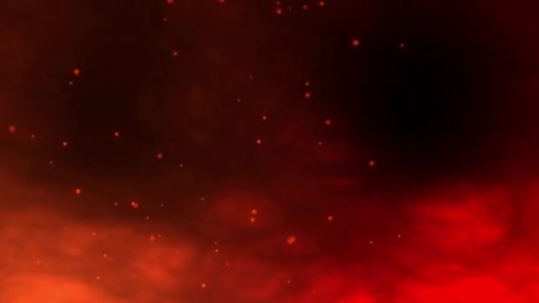 Płonące Czerwone Iskry Powstają Pętli Ognia Bez Szwu Cząsteczki Ognia — Wideo stockowe