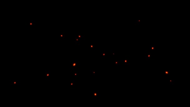 Палаючі Червоні Гарячі Іскри Піднімаються Вогняної Безшовної Петлі Частинки Вогню — стокове відео