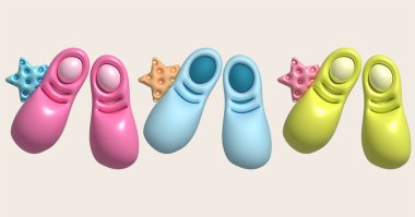 3 boyutlu illüstrasyon. Yaz deniz ayakkabıları ikonu. Tasarım için.
