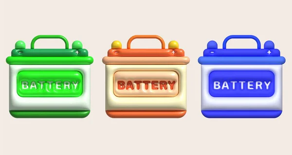 Illustration Batterie Avec Borne Positive Icône Borne Négative Style Minimal — Photo