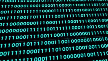 Mavi gradyan üzerinde 3D soyut parçacık ikilik şablonu dijital teknoloji mavi