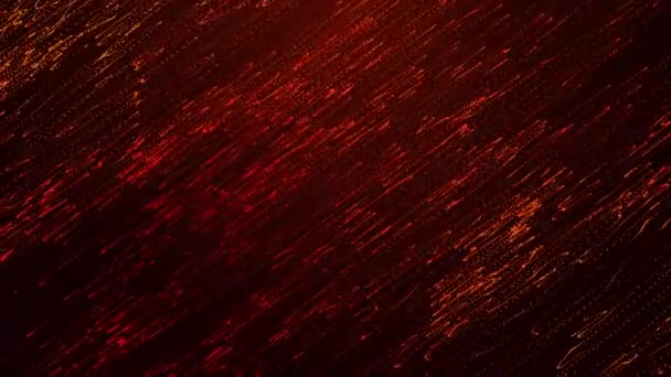 Abstrakte Bewegung Roter Teilchen Auf Schwarzem Hintergrund — Stockvideo