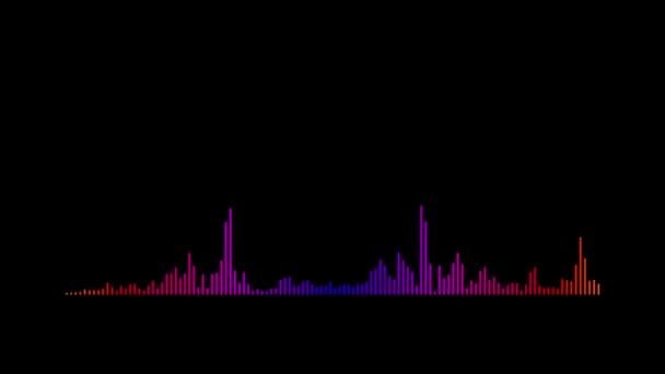 Ψηφιακό Μοτίβο Ηχητικών Κυμάτων Αφηρημένου Πολύχρωμου Μαύρο Φόντο Χορός Ηχητικού — Αρχείο Βίντεο