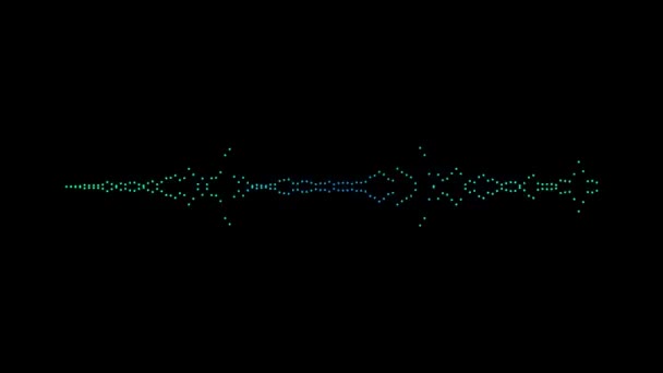 Schallwellenmuster Abstrakter Mehrfarbiger Lichtteilchen Auf Schwarzem Hintergrund Tanz Des Klangspektrums — Stockvideo