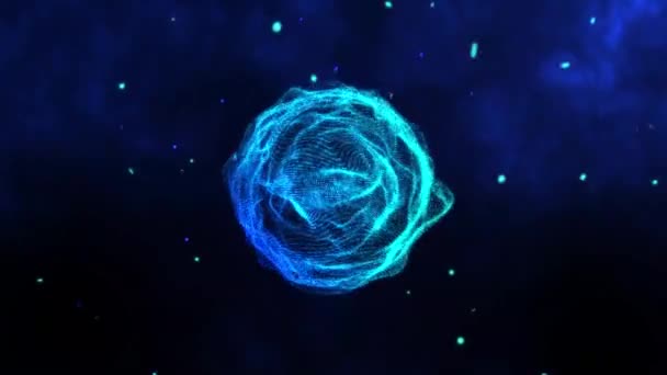 추상적 파란색 입자로 구성된 패턴파란 사운드 스펙트럼 애니메이션 — 비디오
