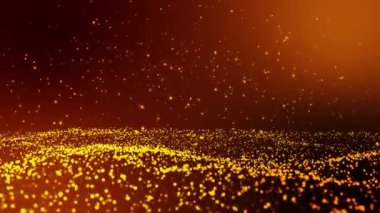 Yanan kırmızı kıvılcımlar dikişsiz döngüden yükselir, Kırmızı dumanla arka planda Ateş Parçacıkları