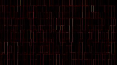 3D soyut dijital teknoloji siyah arkaplanda kırmızı turuncuyu canlandırdı.