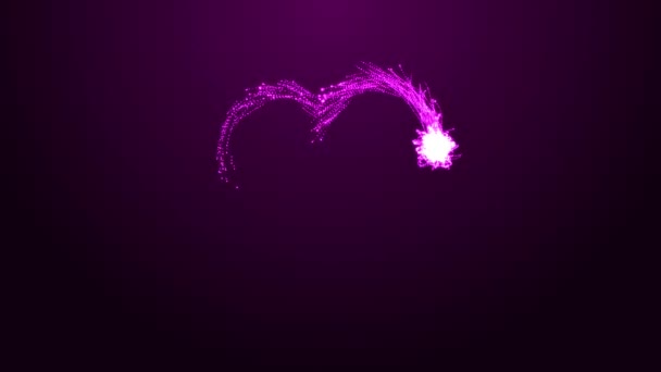 Абстрактна Цифрова Технологія Анімованої Рожевої Форми Серця Рожевому Градієнтному Фоні — стокове відео