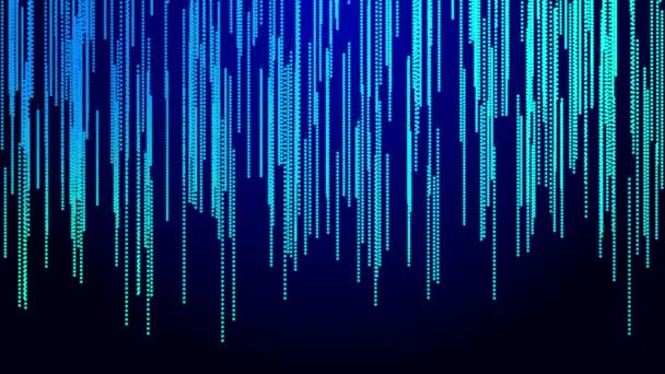 Абстрактные Цифровые Технологии Анимированные Частицы Синего Света Синем Градиентном Фоне — стоковое видео