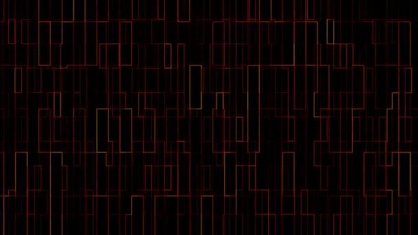 黒の背景に赤いオレンジをアニメーション3D抽象デジタル技術 — ストック動画