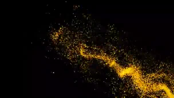 Heißes Brennen Stieg Aus Nahtloser Schleife Auf Feuerpartikel Über Schwarzem — Stockvideo