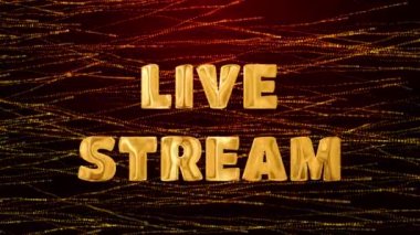 Metin Yaşamı STREAM altın 3d dijital teknoloji kırmızı parçacık arkaplanı üzerinde canlandırıldı