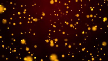  3D soyut dijital teknoloji kırmızı zemin üzerinde turuncu ışık parçacıkları canlandırdı.