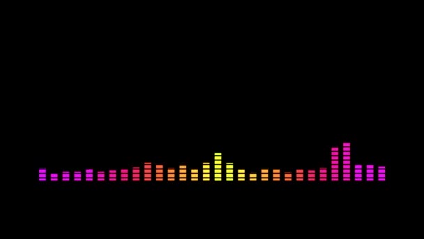 黒の背景に抽象的な多色の音波パターン 音のスペクトルダンス 音波アニメーション — ストック動画