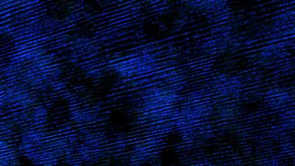 Abstrait Technologie Numérique Animé Particules Lumière Bleue Sur Fond Noir — Video