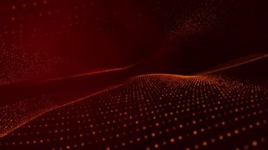  3D soyut dijital teknoloji kırmızı ışık parçacıklarını canlandırdı.