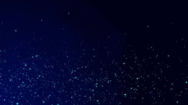 3D soyut dijital teknoloji siyah arkaplan üzerinde sarı ışık parçacıklarını canlandırdı. 