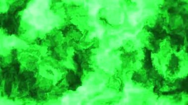 Yeşil duman bulutları yeşil zeminde yavaşça hareket ediyor.