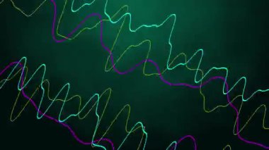 3D soyut dijital teknoloji yeşil ışık arka planını canlandırdı. 