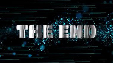 Sona Eriyen Gümüş 3D dijital teknolojiyi mavi parçacık arka planında canlandır