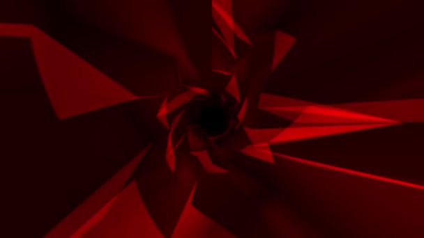 Abstrakte Digitale Technologie Tunnel Animierte Rotlichtteilchen Auf Rotem Hintergrund — Stockvideo