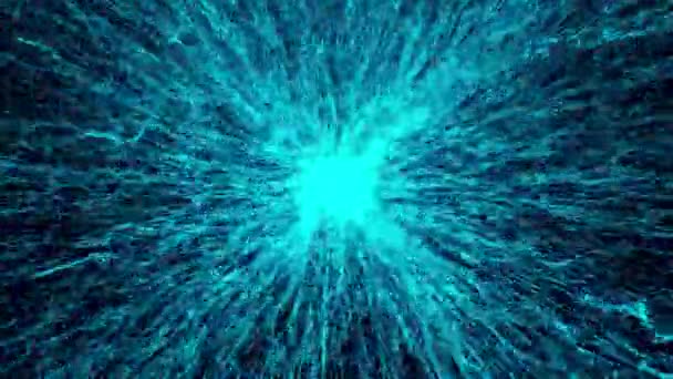 Абстрактні Цифрові Технології Анімовані Частинки Синього Світла Синьому Фоні — стокове відео