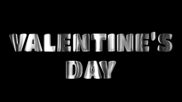Texto Valentinetexto Dia Dos Namorados Prata Tecnologia Digital Animada Fundo — Vídeo de Stock