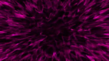 3D soyut dijital teknoloji siyah arkaplan üzerindeki pembe ışık parçacıklarını canlandırdı.