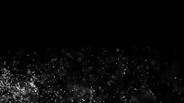 Палаючі Білі Іскри Піднімаються Вогню Безшовної Петлі Частинки Вогню Чорному — стокове відео