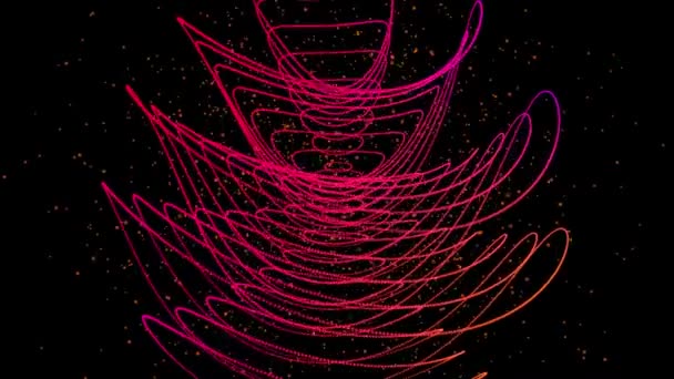 Abstrakcyjna Technologia Cyfrowa Animowane Różowe Cząstki Światła Czarnym Tle — Wideo stockowe